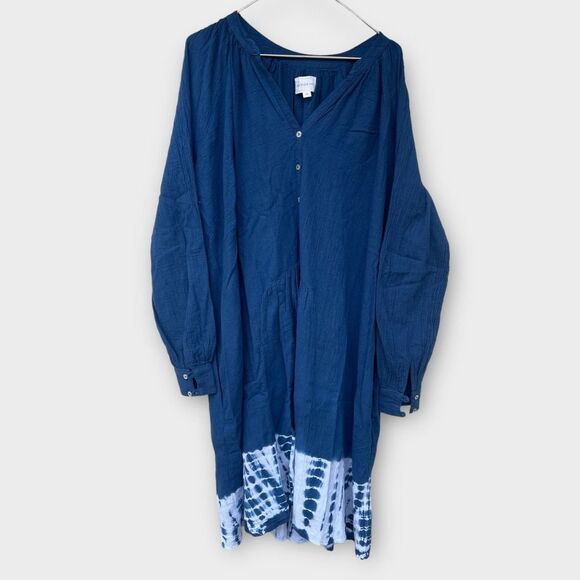 NWT HONORINE XS Tunic Dress Nuit Blue Tie Dye Designer Resort Cover Up - Picture 3 of 5